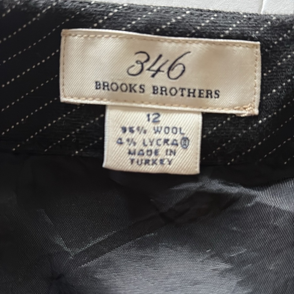 Brooks Brothers 346 Stretch Pinstripe Wool Skirt Size 12 - Picture 7 of 11